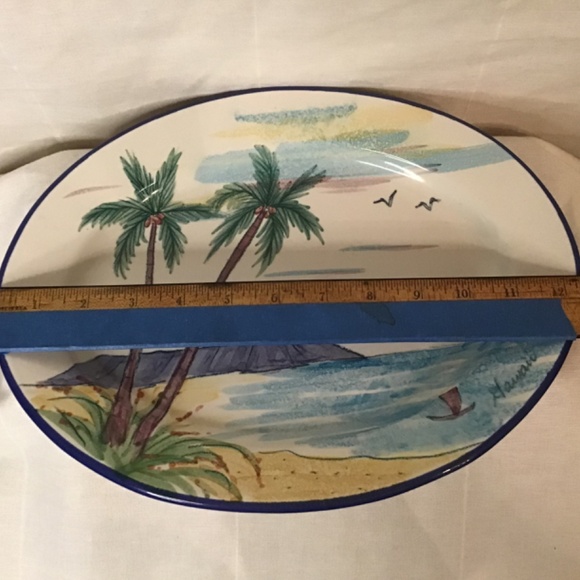 Beautiful Piece of Vintage 90's Hawaiian Tropical Clay Serving Platter. - Picture 6 of 7